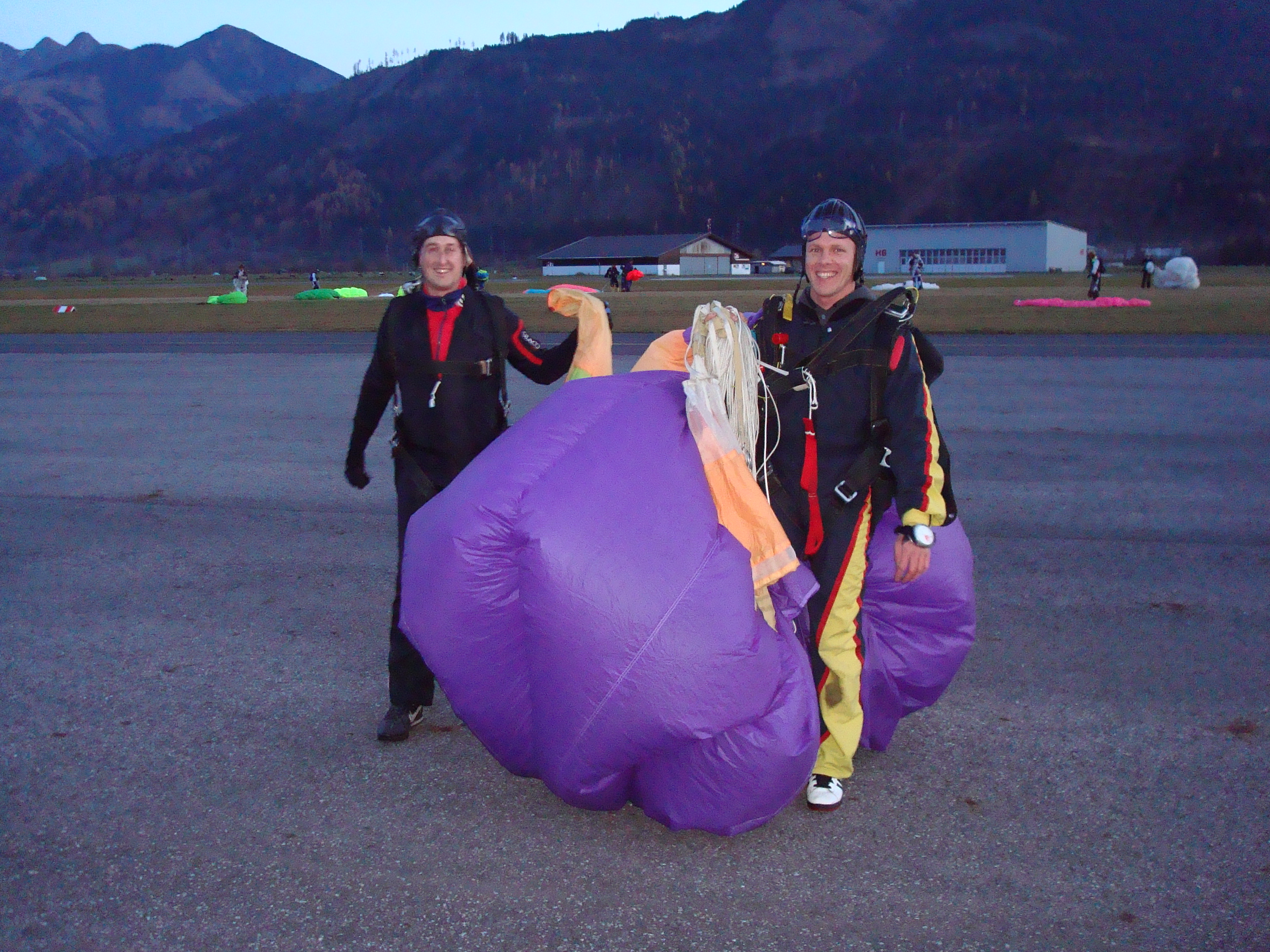 Packing the canopy after landing