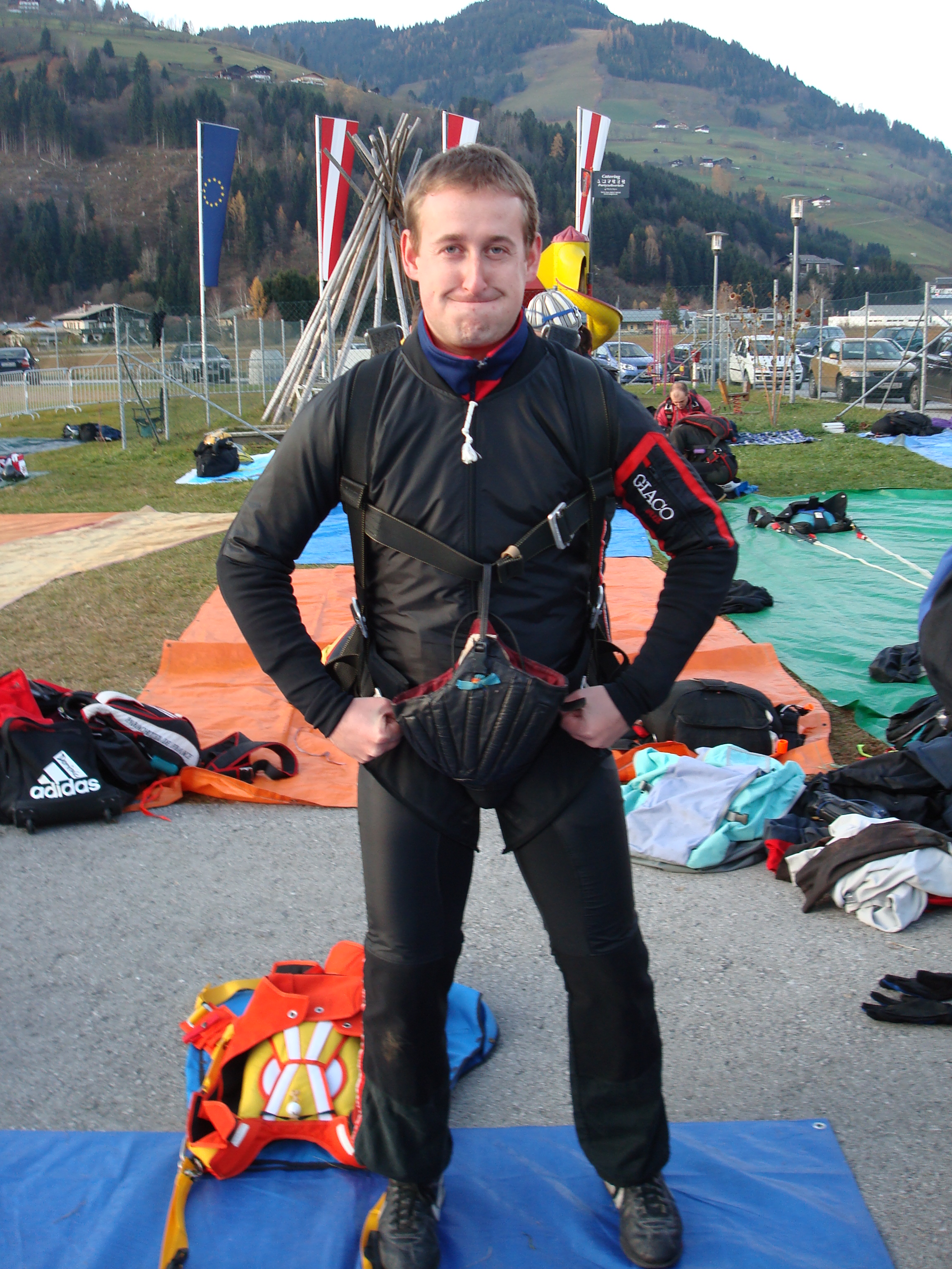 Geared up and ready at the dropzone