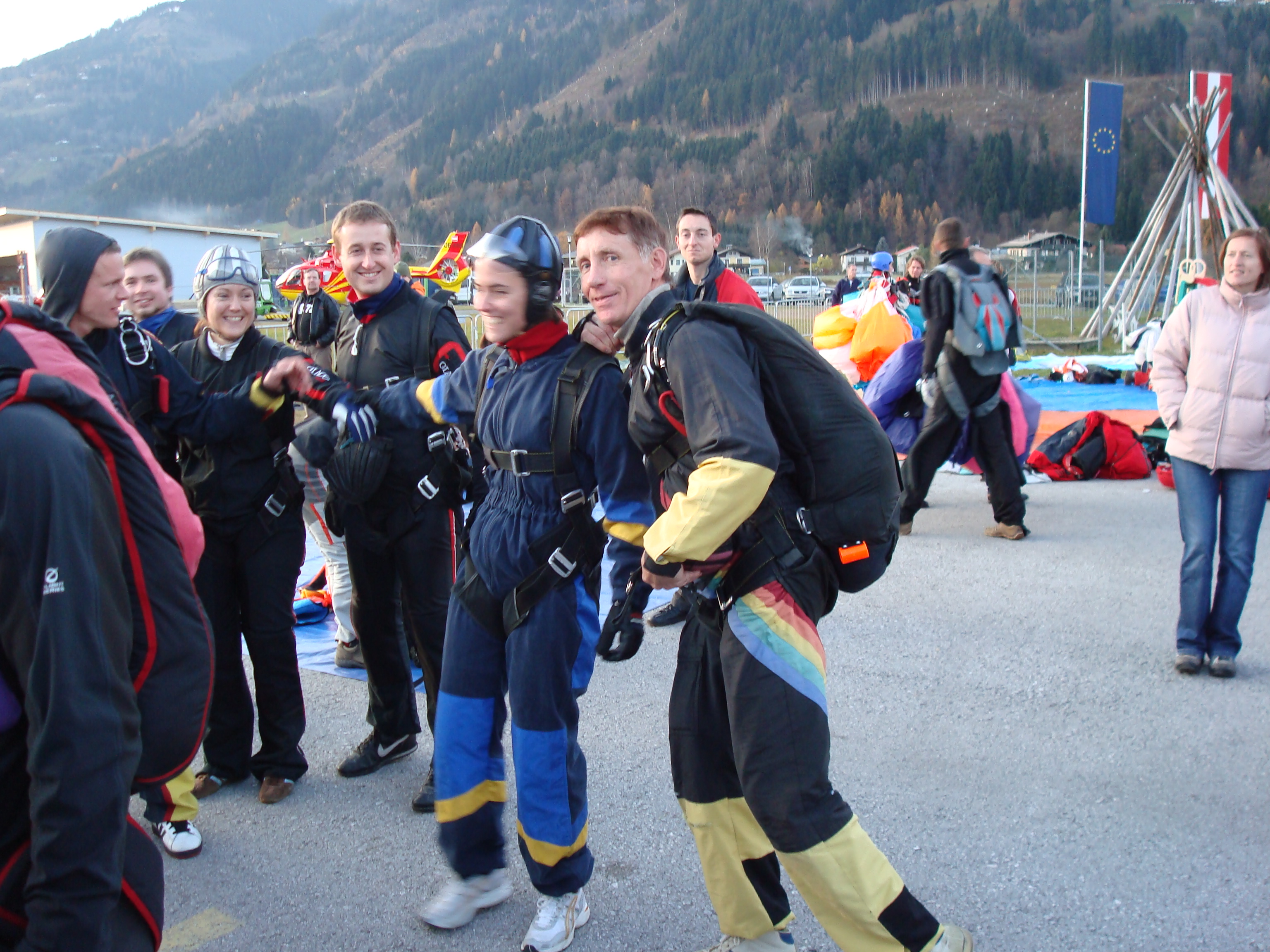 Pre-jump briefing at the airfield
